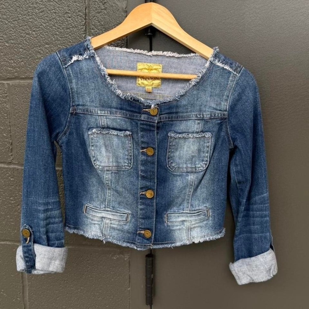 y2k Princess Vera Wang cropped denim jacket Size XS